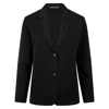 Paul James Knitwear Womens Midweight Cotton Tara Relaxed Fit Knitted Blazer - Black In Black