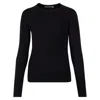 Paul James Knitwear Womens Midweight Merino Activewear Training Eos Top - Black In Black
