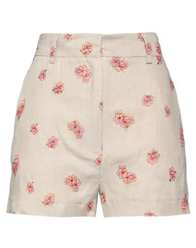 Paul & Joe Woman Shorts & Bermuda Shorts Beige Size 4 Linen, Viscose, Polyester