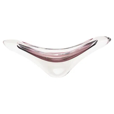 Pre-owned Paul Kedelv Mid-century Scandinavian Modern Pink Glass Bowl By  For Flygsfors