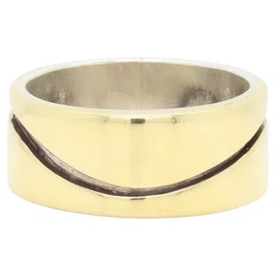 Pre-owned Paul Lobel Vintage Mid-century Modernist  Mixed Metal Gold/silver Cigar Band Ring In Multi