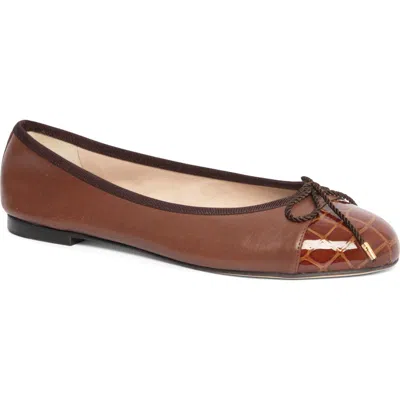 Paul Mayer Best Cap Toe Ballet Flat In Brown