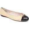 Paul Mayer Best Cap Toe Ballet Flat In Neutral