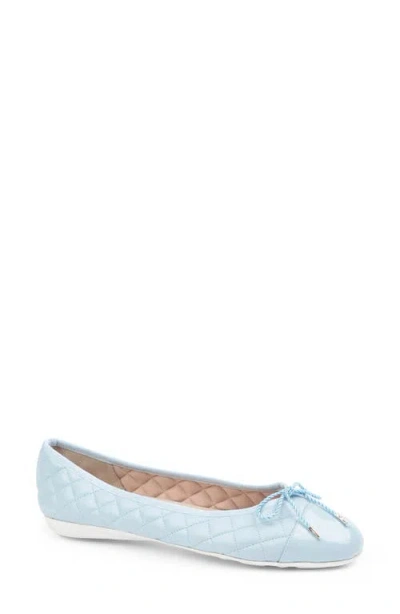 Paul Mayer Best Cap Toe Quilted Ballet Flat In Blue