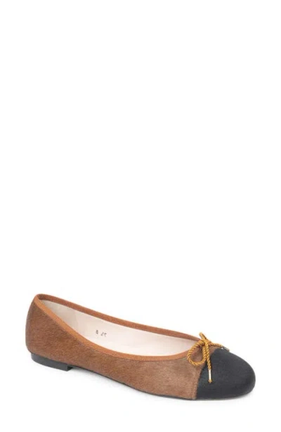 Paul Mayer Best Genuine Calf Hair Ballet Flat In Brown