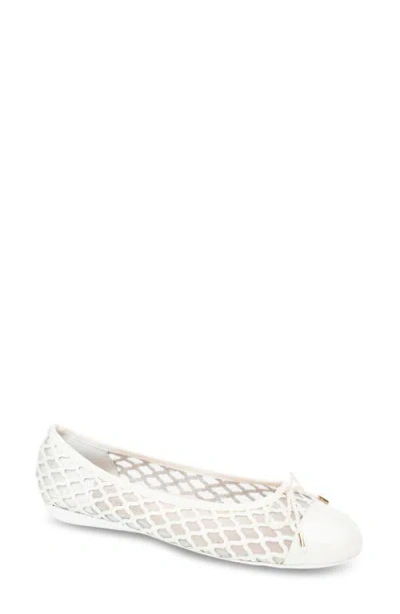 Paul Mayer Brandy Mesh Ballet Flat In White