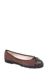 Paul Mayer Bravo Lug Sole Ballet Flat In Brown