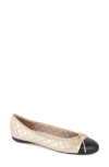 Paul Mayer Cap Toe Quilted Ballet Flat