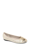Paul Mayer Cap Toe Quilted Ballet Flat