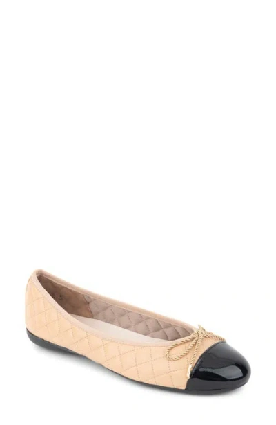 Paul Mayer Cap Toe Quilted Ballet Flat