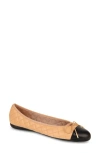 Paul Mayer Cap Toe Quilted Ballet Flat