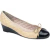 Paul Mayer Cap Toe Quilted Wedge Pump In Multi