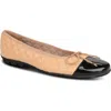 Paul Mayer Cozy Quilted Cap Toe Ballet Flat In Multi
