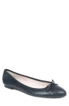Paul Mayer Luxe Textured Ballet Flat In Black