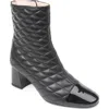 Paul Mayer Tina Quilted Leather Bootie In Black