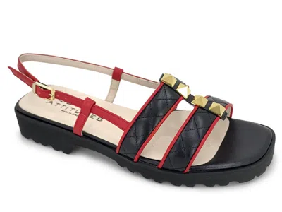 Paul Mayer/attitudes Proud Sling-back Sandal In Black/red