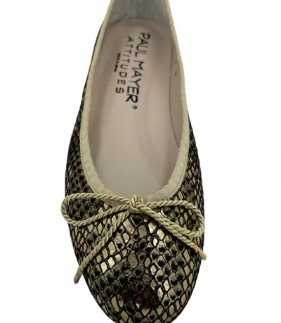 Paul Mayer/attitudes Women's Bingo Bali Flats In Gold In Black
