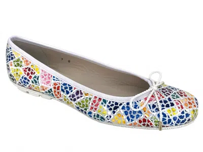 Paul Mayer/attitudes Women's Country Ballet Flats In White/multi