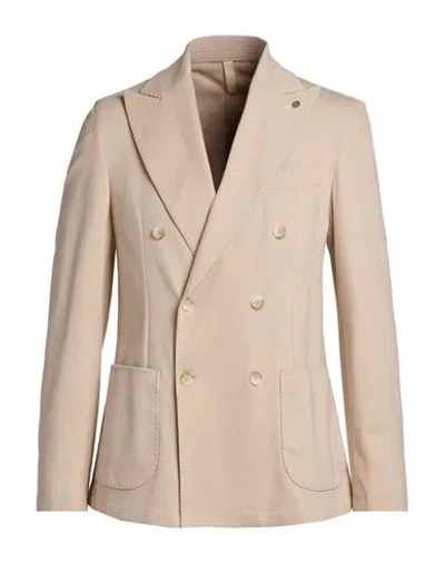 Paul Miranda Man Blazer Beige Size 38 Viscose, Polyamide, Elastane In Neutral