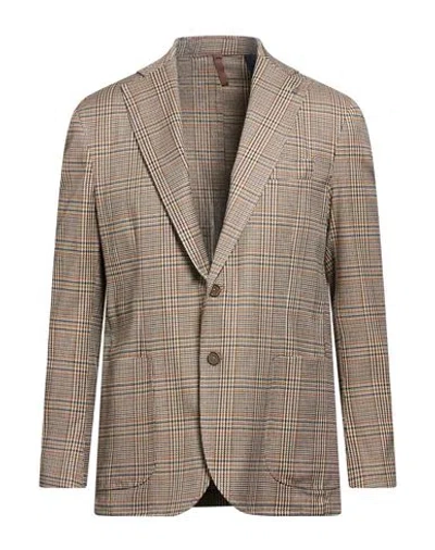 Paul Miranda Man Blazer Brown Size 44 Polyester, Viscose, Elastane In Blue