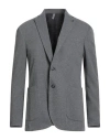 Paul Miranda Man Blazer Grey Size 46 Cotton, Polyester, Elastane In Gray