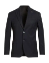 Paul Miranda Man Blazer Midnight Blue Size 38 Polyester, Viscose, Elastane In Black