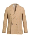 Paul Miranda Man Blazer Sand Size 42 Linen, Polyester In Brown