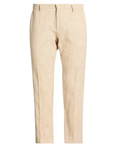 Paul Miranda Man Pants Beige Size 40 Cotton, Polyester In Sand