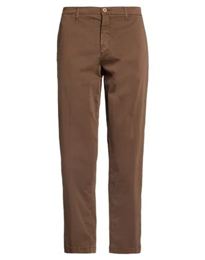 Paul Miranda Man Pants Brown Size 36 Cotton, Elastane