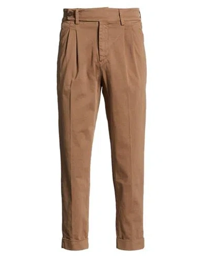 Paul Miranda Man Pants Camel Size 28 Cotton, Elastane In Nude