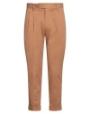 Paul Miranda Man Pants Camel Size 34 Cotton, Elastane In Brown