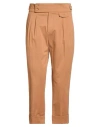 Paul Miranda Man Pants Camel Size 36 Cotton, Elastane In Orange