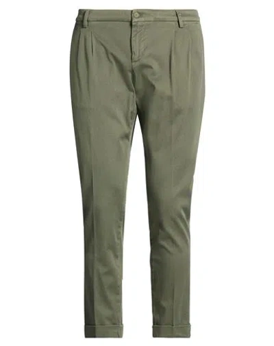 Paul Miranda Man Pants Military Green Size 36 Cotton, Elastane