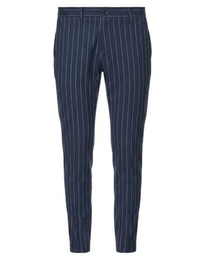 Paul Miranda Man Pants Navy Size 32 Cotton, Polyamide, Elastane In Blue