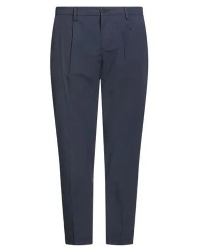 Paul Miranda Man Pants Navy Size 36 Cotton, Elastane In Blue