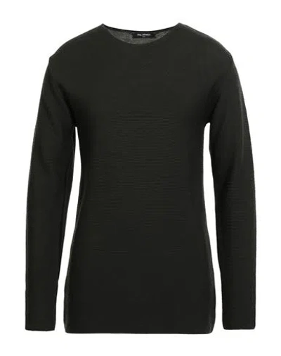 Paul Miranda Man Sweater Dark Green Size L Acrylic, Wool In Black