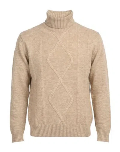 Paul Miranda Man Turtleneck Beige Size M Acrylic, Polyamide, Wool, Viscose In Nude