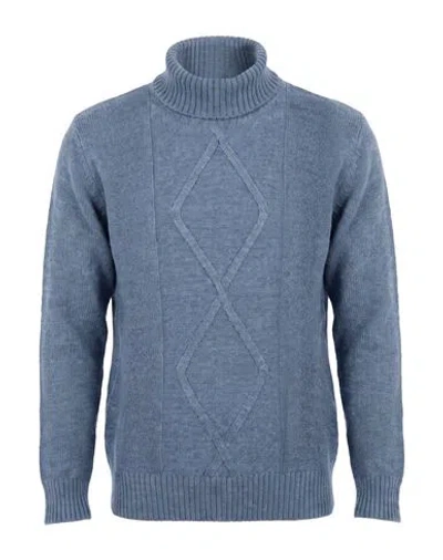 Paul Miranda Man Turtleneck Slate Blue Size S Acrylic, Polyamide, Wool, Viscose