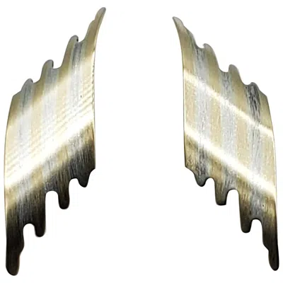Pre-owned Paul Morelli 14 Karat Gold Silver Earrings, Designer , Satin Finish, Vintage, 80s In Multi