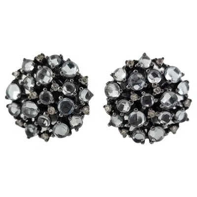 Pre-owned Paul Morelli 18 Karat White Gold Aquamarine Diamond Confetti Earrings #16973