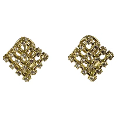 Pre-owned Paul Morelli 18 Karat Yellow Gold And Diamond Earrings