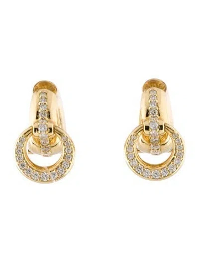 Pre-owned Paul Morelli 18k 1.27ctw Diamond Door Knocker Hoop Earrings In Multi