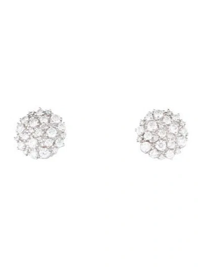 Pre-owned Paul Morelli 18k 1.75ctw. Diamond Confetti Cushion Stud Earrings In Multicolor