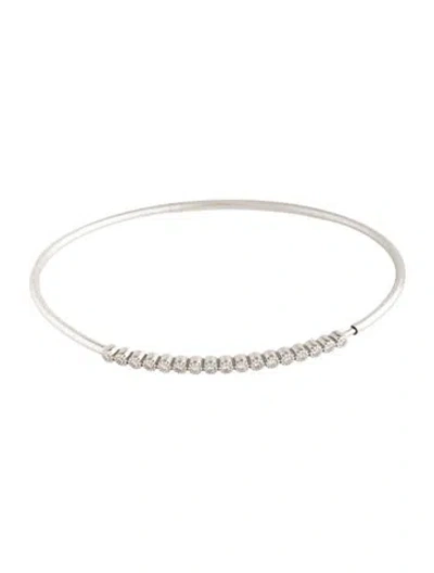 Pre-owned Paul Morelli 18k Diamond Bangle, 6.75" In Multicolor