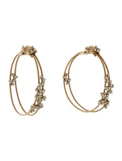 Pre-owned Paul Morelli 18k Diamond Double Unity Confetti Hoop Earrings In Multicolor