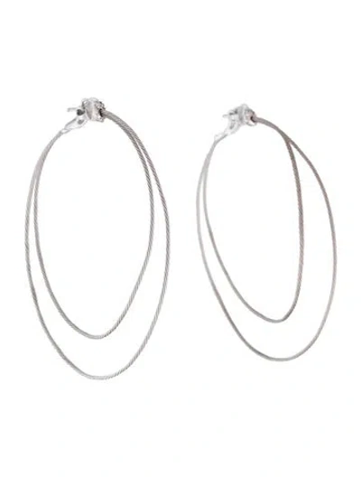 Pre-owned Paul Morelli 18k Diamond Double Unity Hoop Earrings In Multicolor