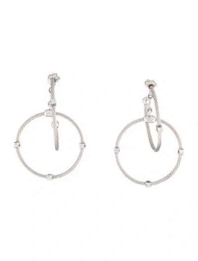 Pre-owned Paul Morelli 18k Diamond Double Unity Rain Chain Drop Earrings In Multi