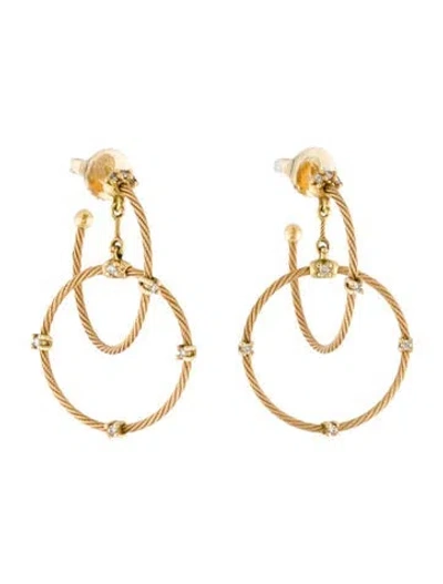 Pre-owned Paul Morelli 18k Diamond Double Unity Rain Chain Earrings In Multi