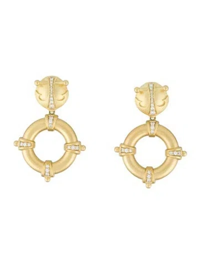 Pre-owned Paul Morelli 18k Diamond Drop Earrings In Multi