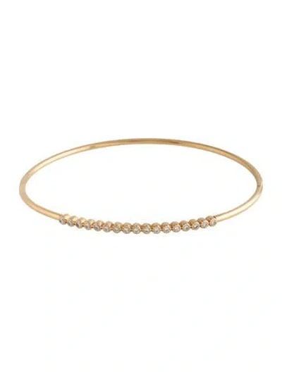 Pre-owned Paul Morelli 18k Diamond Flex Stitch Bangle Bracelet, 6.75" In Multicolor